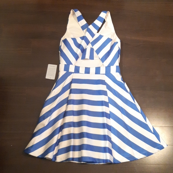 SOLD - Adelyn Rae Cross Back Fit and Flare Dress - Picture 4 of 5